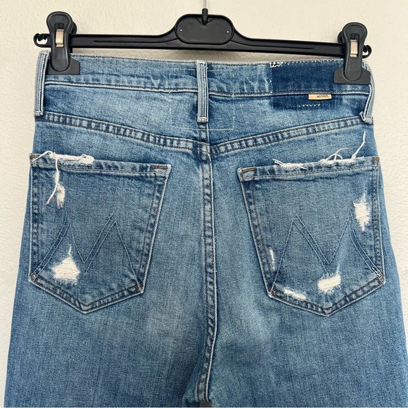 Mother Superior The Rambler Ankle Jeans - Distressed Medium Blue Wash - Size 26 - Picture 9 of 14